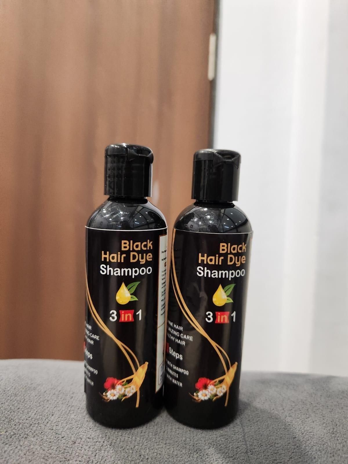 Unisex Instant Black Herbal Hair Dye Shampoo for Grey Hair Coverage Shampoo 3 in 1(100ml) Pack Of 2
